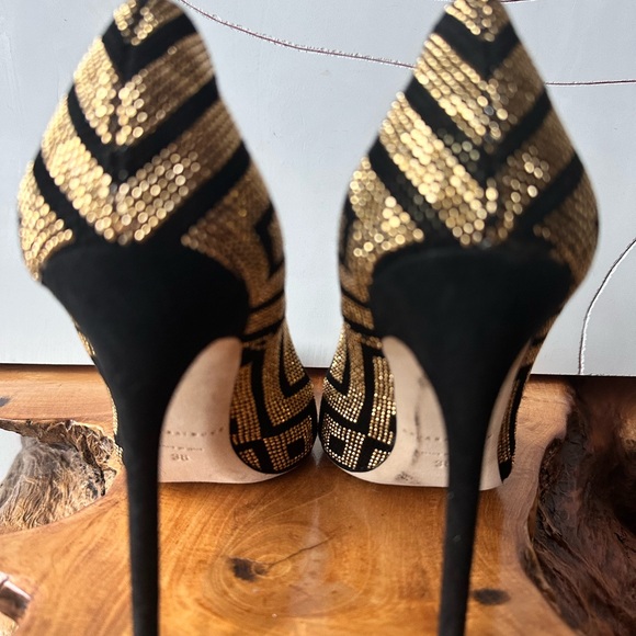 Brian Atwood Black and Gold Heels main image 0